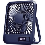 Resim Taşınabilir Usb Şarj Edilebilir Masa Vantilatörü 180 Eğim Mavi 
