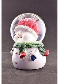 Resim Tombik Kardan Adam Temalı Orta Boy Işıklı Kar Küresi 9 Cm (519620390) 