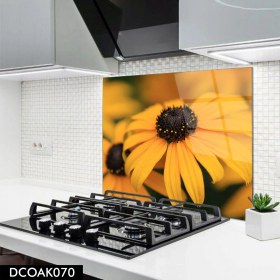 Resim Olinpa Cam Ocak Arkası Koruyucu | Sarı Papatya Model 