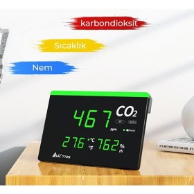 Resim Sevgift Az 7729 Işıklı Display Ortam Hava Kalitesi Ölçer 