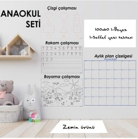 Resim Anaokul Yazı Tahtası Eğitim Seti Statik Kağıt Tahta 
