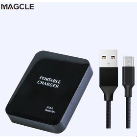 Resim Powerbank 4x Aa Pil Acil Usb Güç Bankası Şarj Cihazı Telefon İçin Taşınabilir Şarj Cihazı + 2a Kablo 