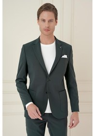 Resim Efor Slim Fit Torba Cep Esnek Spandex Karışımlı Düz Nefti Blazer Ceket C 696 Nefti 
