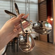 Resim 2 Adet Ekstra Büyük Paslanmaz Çelik Uzun Saplı Servis Kaşığı - Dayanıklı Kalınlaştırılmış Tasarım, Ev, Otel, Kantin ve Restoranlar İçin Uygun Paslanmaz Çelik Kaşık Sofra Takımı 
