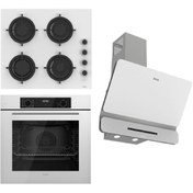 Resim Ferre FLOWART-SILENTART Serisi Beyaz Set (CS206-FA + QBL63CB +D081-SA ) - Emaye Izgara 