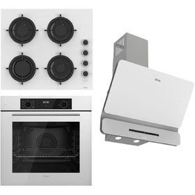 Resim Ferre FLOWART-SILENTART Serisi Beyaz Set (CS206-FA + QBL63CB +D081-SA ) - Emaye Izgara 