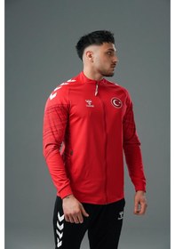 Resim Hummel Milli Takım Line Kamp Eşofman Üstü Kırmızı 