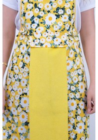 Resim Damla Sıvı Geçirmez Su Geçirmez Mutfak Önlüğü Havlulu Mutfak Önlüğü Sarı 