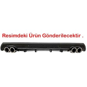Resim Kia Ceed Uyumlu Siyah Difüzör Çiftli Yuvarlak Egzoz Görünümlü D Tip Difizör 