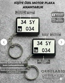 Resim Orbitlab3d Kişiye Özel Motor Plaka Anahtarlık Plakalı Motor Hediye Motor Aksesuar 