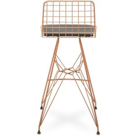 Resim Akın Lux Akın Lüx Tel Bar Taburesi - Bakır/siyah 