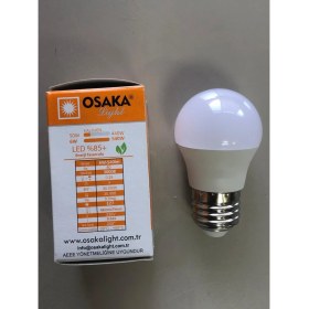 Resim Osaka 10 Adet Osaka 6W=50W=540 Lümen E 27 Top Ampül 3000K Sarı 45MMX75MM 