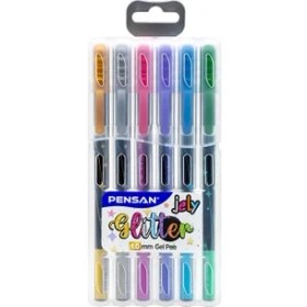 Resim 2 Adet Pensan 6'lı Jelly Glitter Simli Jel Kalem 