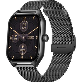Resim Akıllı Saat Classic Black 42mm - Çoklu Fonksiyonlu Kare Tasarım 