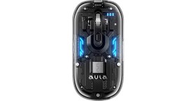 Resim Delixa Aula AM210 Dual Mode Bluetooth ve Kablosuz 1600DPI Rgb Şeffaf Şarjlı Mouse 