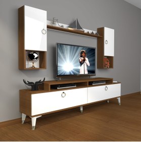 Resim Decoraktiv Ekoflex 5da Mdf Gold Tv Ünitesi Tv Sehpası - Ceviz - Beyaz 