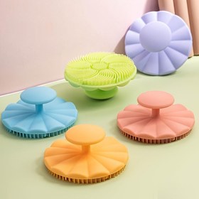 Resim Yüz Temizleme Fırçası Silikon Yuvarlak Çiçek Masaj Güzellik Yüz Temizleme Fırçası Yumuşak Gençlerin Yüz Yıkama Fırçası 