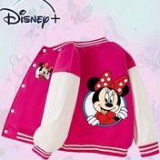 Resim Mickey Mouse Clubhouse Karikatür Baskılı, Tek Parça Kızlar için Kırmızı Beyzbol Ceketi, Stand Yaka ve Açık Ön, Rahat Sevimli Kolej Stili Dış Giyim, 1-6 Yaş Arası Çocuklar İçin, Konforlu Çok Yönlü Bahar/Sonbahar Modası Çocuk Giyimleri 