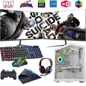 Resim Rogame I7 14700F 16GB Ddr4 1tb M2 6gb RTX3050 Çift 24" Monitörlü Oyun Bilgisayarı (Gaming Set) 