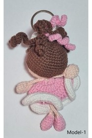 Resim Wanderlust Sevimli Oyun Arkadaşı Anahtarlık Amigurumi Organik Oyuncak 9cm 