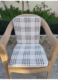 Resim 1 Adet Buldan Arkalıklı Sandalye Minderi, Midi Boy-kahve Çizgili Kahve 