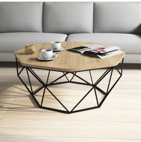 Resim Variant Diamond Metal Orta Sehpa - Meşe 