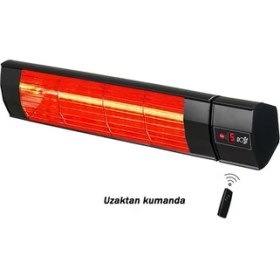 Resim Harlem Rosse 3000W Uzaktan Kumandalı 5 Kademeli Dış Mekan Isıtıcısı Elektrikli Halojen Isıtıcı 