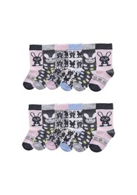 Resim Ekinoks Socks 12li Kız Çocuk Çorap Uzun Soket Pamuklu Dikişsiz Renkli Yumuşak Karışık 