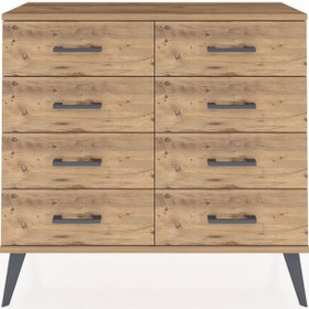 Resim Arges Şifonyer 8 Çekmeceli 88x30x80 Antrasit-çam Çam 