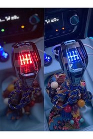 Resim STS Oto Aksesuar Şarjlı LED Işıklı Kristal 5 İleri Vites Topuzu – Modern & Şık Araba Aksesuarı 