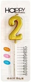 Resim Bkmc 2 Yaş Gold Rakam Mum Altın Renk Doğum Günü Pasta Mumu 12 Cm bmcNM1114 