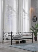 Resim Unimet Alchera Daybed Tek Kişilik Sedir Metal Karyola Siyah 