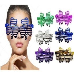 Resim Metalize Ekstra Parlak Yaprak Panjur Parti Gözlüğü 6 Renk 6 Adet 1 