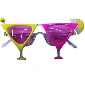 Resim Sarı Pembe Renk Martini Parti Gözlüğü - Lisinya 