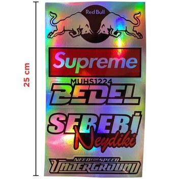 Hologram Sticker Karışık M-3 15x25cm - 5 Parça Set