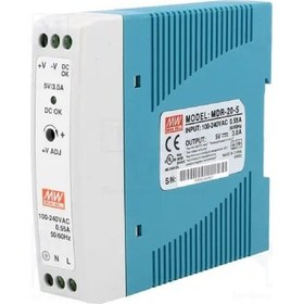 Resim Meanwell Mdr-20-5 ,110v..220vac 5vdc/3a Güç Kaynağı Mavi - Beyaz 