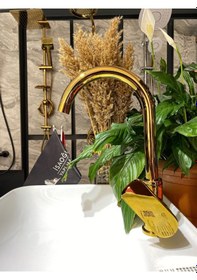 Resim İsaoğlu Yapı Parlak Gold Larancia Mutfak Bataryası Altın Mutfak Bataryası Altın Evye Musluğu Gold 
