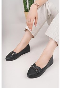 Resim Nesilshoes Nesil Shoes Mhd 62 Siyah Taşlı Günlük Kadın Babet 