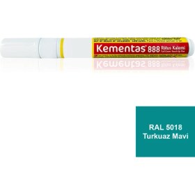 Resim Kementaş Tam Örtücü Rötuş Kalemleri Ral 5018 Turkuaz Mavi Tam Örtücü Rötuş Kalemi 