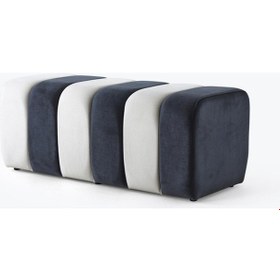 Resim Premium Büyük Yarmalı Yatak Ucu Bench & Makyaj Masası Pufu Modern, Şık & Dekoratif Antrasit- Antresit 