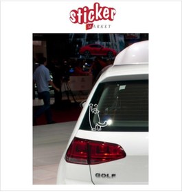 Resim Sticker Market Kedi Beyaz Renk Sticker 