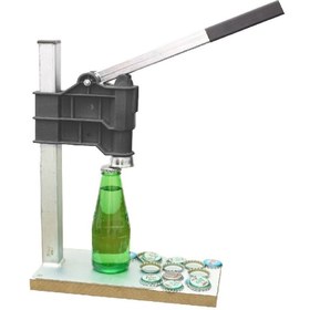 Resim silimo Soda Şişe Kapatma Aleti Soda Gazoz Kapağı Kapama Makinası Siyah + 200 Kapak Hediye 