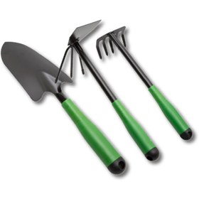 Resim Skygo 3 Parça Bahçe Seti - Çapa Tırmık Kazma Set 