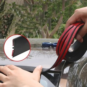 Resim Araba Tavanı & Camı için 46.0cm T-Tipi Mühür Şeridi - Su Geçirmez Kauçuk, Ön ve Arka Tavan Sızıntı Koruma 