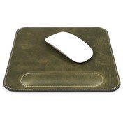 Resim LONDO Hakiki Deri Mouse Pad Bilek Destekli Rahatlatıcı Süngerli - Haki Yeşil 