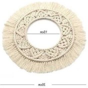 Resim Besthome1 El Yapımı Bej Nordic Dairesel Örgü Halı - Yatak Odası Dekorasyonu, Konforlu Temizlenir Z150d 