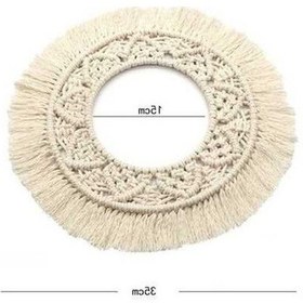 Resim Besthome1 El Yapımı Bej Nordic Dairesel Örgü Halı - Yatak Odası Dekorasyonu, Konforlu Temizlenir Z150d 