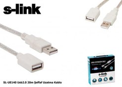 Resim S-link SL-UE140 20mt 2.0 Usb Şeffaf Uzatma Kablosu 