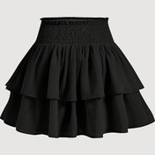 Resim Kadınların Yüksek Beli Zayıflatan Kek Etek - Canlı Sarı, Kıvrımlı Tasarım, Rahat Tarz, Tüm Mevsimler İçin Giyim, Polyester Kumaş, Rahat Kıyafet | Canlı Kek Etek | Polyester Kumaş 