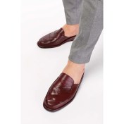 Resim Gondol Erkek Deri Damat Ev Terliği KAYAŞ.105 - Bordo - 40 